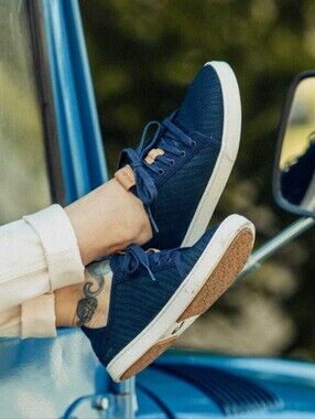 OluKai Black Canvas Sneakers with Tan Accents